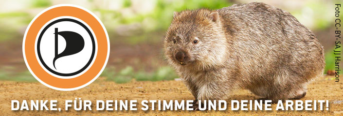 Ein Wombat sagt Danke für Deine Stimme und Deine Arbeit!